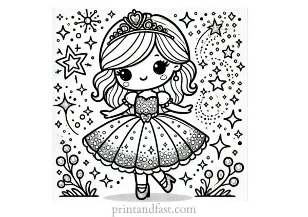 princess coloring page sparkly