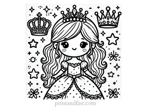 princess coloring page tiara