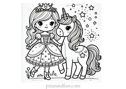 princess coloring page unicorn