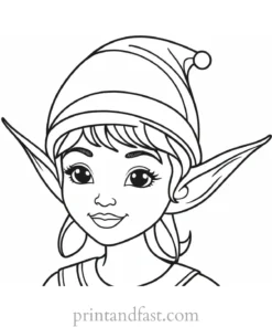 printable elf coloring page