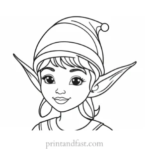 printable elf coloring page