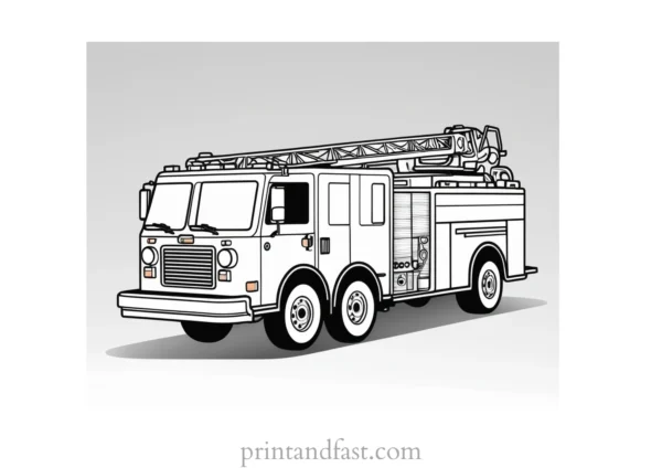 printable fire truck coloring page