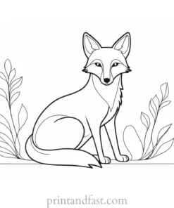 printable fox coloring page