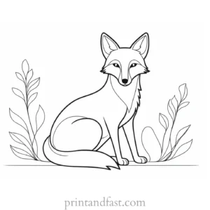 printable fox coloring page