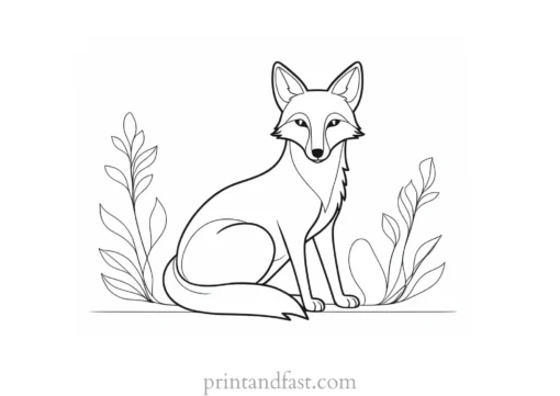 printable fox coloring page