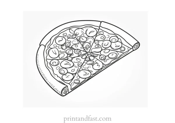 printable pizza coloring page