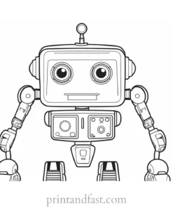 printable robot coloring page