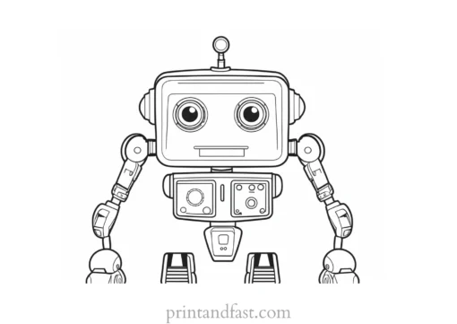 printable robot coloring page