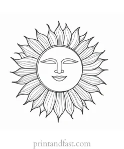 printable sun coloring page