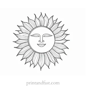 printable sun coloring page