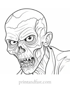 printable zombie coloring page