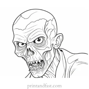 printable zombie coloring page