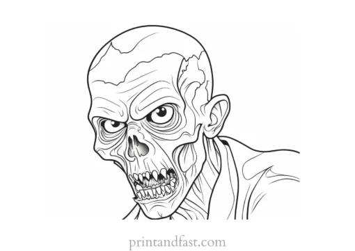 printable zombie coloring page