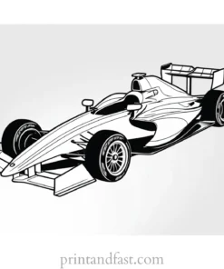 race car coloring page black and white