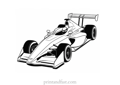 race car coloring page cartoon