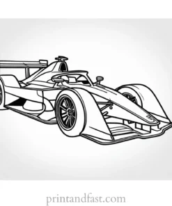 race car coloring page detailed