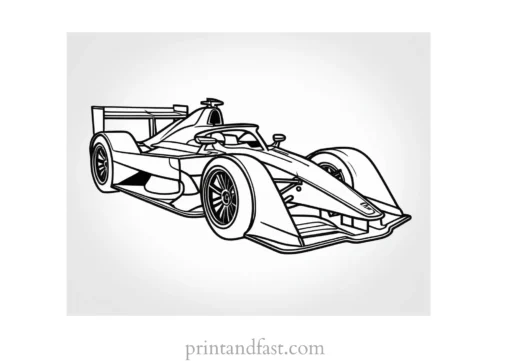 race car coloring page detailed