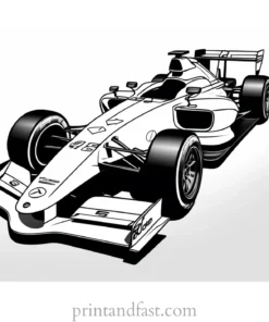 race car coloring page outline