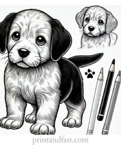 real puppy coloring page