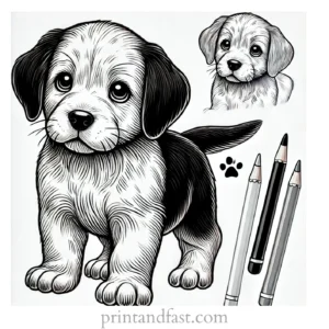 real puppy coloring page