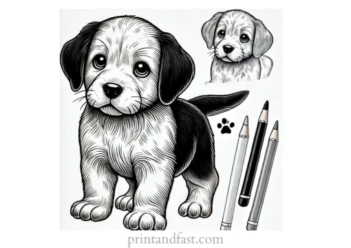 real puppy coloring page