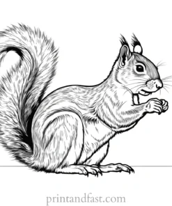 real squirrel coloring page