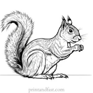 real squirrel coloring page