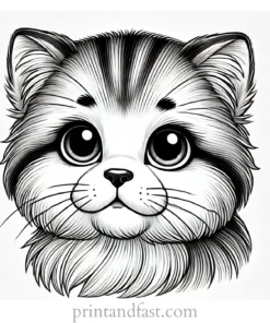 realistic cat coloring page