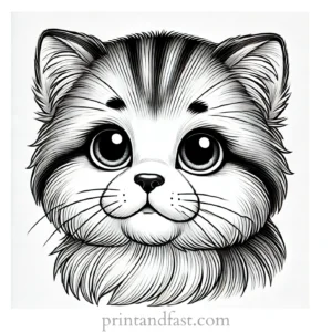 realistic cat coloring page