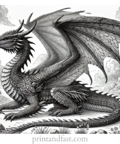 realistic dragon coloring page