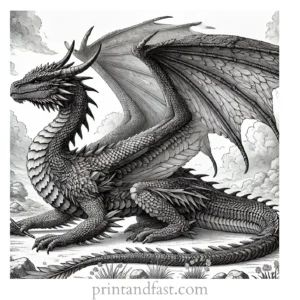 realistic dragon coloring page