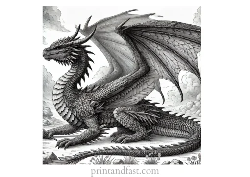 realistic dragon coloring page