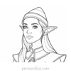 realistic elf coloring page