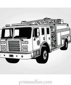 realistic fire truck coloring page