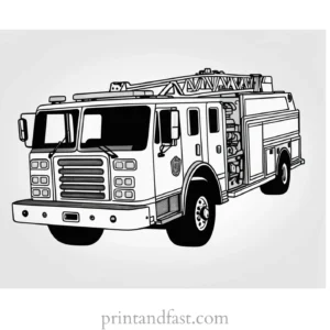 realistic fire truck coloring page