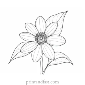 realistic flower coloring page