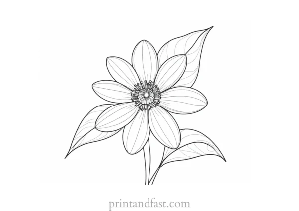 realistic flower coloring page