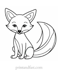 realistic fox coloring page