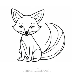 realistic fox coloring page