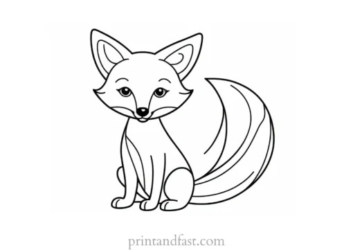 realistic fox coloring page