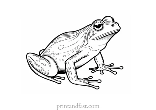 realistic frog coloring page