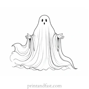 realistic ghost coloring page