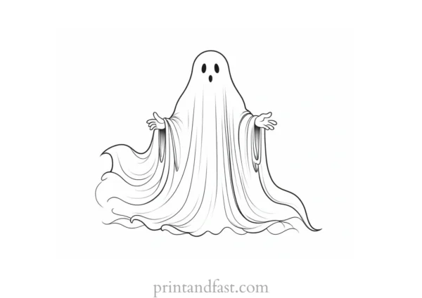 realistic ghost coloring page