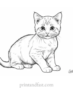 realistic kitten coloring page