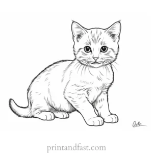 realistic kitten coloring page