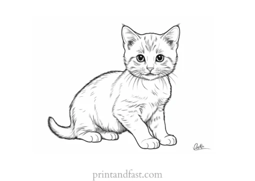 realistic kitten coloring page