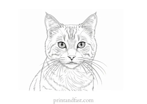 realistic kitty coloring page