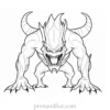 realistic monster coloring page