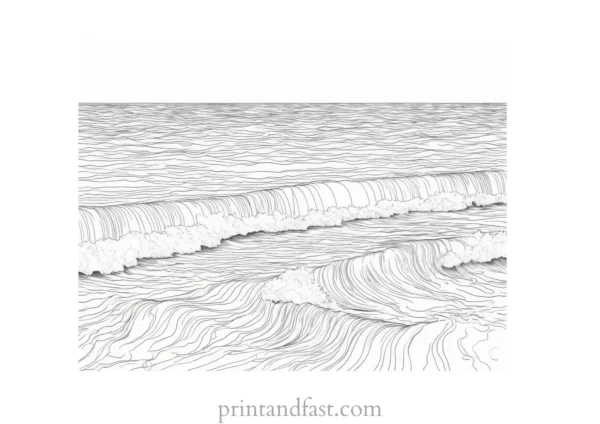 realistic ocean coloring page