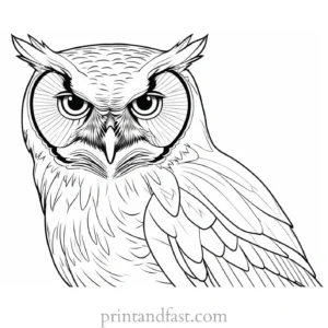 realistic owl coloring page